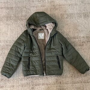 Abercrombie Kids  Olive Green Puffer Jacket Size 11/12